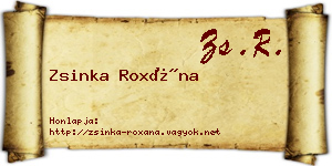 Zsinka Roxána névjegykártya